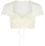 Dirndlbluse NINA VON C. "Dirndlbluse kurzarm Nina", Damen, Gr. 32, beige