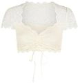 Dirndlbluse NINA VON C. "Dirndlbluse kurzarm Nina", Damen, Gr. 32, beige