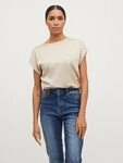 Vila Kurzarmshirt "VIELLETTE S/S SATIN TOP - NOOS" Kunstfaser, regular fit