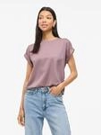 Vila Kurzarmshirt "VIELLETTE S/S SATIN TOP - NOOS" Kunstfaser, regular fit