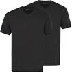 T-Shirt HAJO "T-Shirt 2er Pack", Herren, Gr. S, schwarz, Obermaterial: 100% Baumwolle