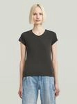 T-Shirt G-STAR "Overdyed Eyben Slim V-Neck Top 2.0", Damen, Gr. XXS, schwarz (asfalt