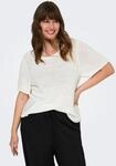 Kurzarmpullover ONLY CARMAKOMA "CARSUNNY S/S PULLOVER KNT NOOS", Damen, Gr. M, wei&szlig;