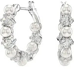 Paar Creolen SWAROVSKI "Schmuck Geschenk Matrix Drop-Ohrh&auml;nger", silber