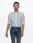 ONLY & SONS Langarmhemd "ONSCAIDEN LS SOLID LINEN MAO SHIRT NOOS" Baumwolle mit