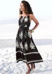 Midikleid LASCANA "aus gewebter Viskose mit Ethnodruck", Damen, Gr. 38, N-Gr,...