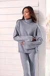Sweater ELBSAND, Damen, Gr. 36/38, blau (rauchblau meliert), Feinstrick,