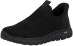 Slipper RIEKER "Ready2GO", Herren, Gr. 41, schwarz, Lederimitat, Textil, unifarben,