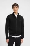 Strickjacke BOSS ORANGE "Kanozip", Herren, Gr. L, schwarz (schwarz001), Feinstrick,