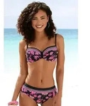 Bikini-Hose LASCANA "Bohemian", Damen, Gr. 46, N-Gr, bunt (schwarz, pink),