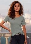 LASCANA Rundhalsshirt "mit feiner Glitzereinfassung" aus Viskose-Feinstrick