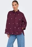 Hemdbluse ONLY "ONLNEW LINA GRACE LS EMB SHIRT NOOS WVN", Damen, Gr. XS, lila
