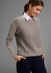 Laura Scott Strickpullover &Uuml;bergangspullover aus Grobstrick, mit Zierkn&ouml;pfen