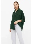 Hemdbluse VERO MODA "VMBUMPY L/S SHIRT NEW WVN GA NOOS", Damen, Gr. XS, gr&uuml;n...
