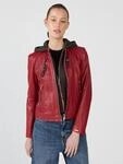 Lederjacke MAZE "Mico", Damen, Gr. XS, rot (chilli), Obermaterial: 100% Lammleder.