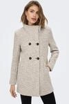 Langjacke ONLY "ONLNEWSOPHIA WOOL COAT OTW CC", Damen, Gr. XL, beige (moonbeam