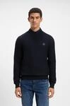 BOSS ORANGE Strickpullover "Anion" Rundhalsausschnitt, Regular Fit, BOSS-Label