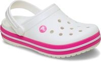 Clog CROCS "Crocband Clog", Jungen, Gr. 27, wei&szlig;, pink, Croslite&trade;, kontrastfarbene