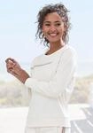 Sweatshirt H.I.S, Damen, Gr. 36/38, beige (ecru), Interlock, Obermaterial: 60%