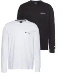 Langarmshirt CHAMPION, Herren, Gr. L (50), schwarz-wei&szlig; (wei&szlig;, schwarz),
