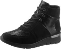 Schn&uuml;rboots WALDL&Auml;UFER "K-RAMONA-Soft", Damen, Gr. 4 (37), schwarz, Lackleder,
