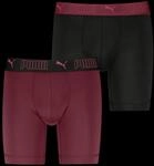PUMA Langer Boxer "PUMA MEN SPORT MICROFIBER LONG BOXERS 2P" mit Logo-Bund