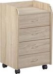 Inter Link Rollcontainer "Pronti 4 Schubladen, B&uuml;ro & Homeoffice Stauraum,