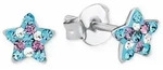 Paar Ohrstecker PRINZESSIN LILLIFEE "Stern", bunt (silber, 925, blau, rosa, wei&szlig;,
