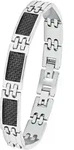 Armband AMOR "9352494", schwarz (edelstahlfarben, schwarz), Armb&auml;nder, Herren,...