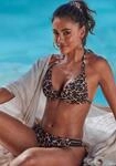Triangel-Bikini BRUNO BANANI, Damen, Gr. 40, Cup A, braun (leo bedruckt),