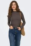 ONLY Langarmshirt "ONLEMMA L/S HIGH NECK TOP" Materialmix
