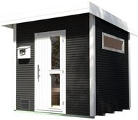 Saunahaus WEKA "Design-Saunahaus KUOPIO 1", grau (anthrazit), Bio-Ofen, externe