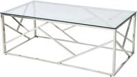 SalesFever Couchtisch "Glastisch mit stilvoller Eleganz" Edelstahlgestell: Robust,