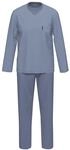 Schlafanzug AMMANN "Schlafanzug lang Men / Nightwear", Herren, Gr. 52, blau (polo),