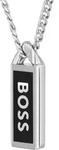 Kette mit Anh&auml;nger BOSS "KASSY EMBLEM", schwarz (edelstahlfarben, schwarz),