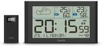 Wetterstation HAMA "Wetterstation "Sylt" mit Au&szlig;ensensor, Funk, Wecker", schwarz,