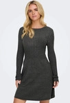 Strickkleid ONLY "ONLFIA LS CABLE DRESS KNT", Damen, Gr. XS, N-Gr, grau (dunkelgrau