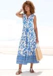 LASCANA Maxikleid "mit Blumenprint und kurzer Knopfleiste" Elegantes Sommerkleid aus