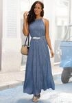 Maxikleid LASCANA "mit Alloverdruck im P&uuml;nktchendesign", Damen, Gr. 36, N-Gr, blau