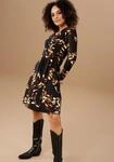 Aniston SELECTED Jerseykleid mit silberfarbenem Zierring am Wickel-Ausschnitt