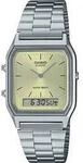Chronograph CASIO VINTAGE, edelstahlfarben, pastellgelb, Armbanduhren, Damen,