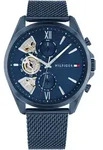 Multifunktionsuhr TOMMY HILFIGER "BAKER", blau (blau, blau, blau), Armbanduhren,