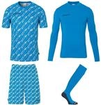 Sportanzug UHLSPORT "Torwart-Sets Progressive Kids", Jungen, Gr. 128, blau (cyan,