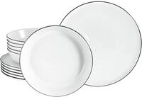 CreaTable Tafelservice "Chef Collection Black Line, Tafel-Service 12-tlg" Teller Set,
