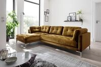 Trends by HG Ecksofa "Landau L-Form" in Cord-Stoff mit Metallfu&szlig;