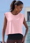 2-in-1-Shirt LASCANA ACTIVE "Tropical", Damen, Gr. XS (32/34), rosa (rosa, schwarz),