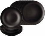 Seltmann Weiden Geschirr-Set "Tafelservice Liberty Velvet Black 12er Set schwarz"