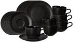 Seltmann Weiden Geschirr-Set "Kaffeeservice Liberty Velvet Black 18er Set schwarz"