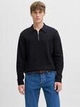 Polokragenpullover JACK & JONES "JPRBLAMILANO STITCH KNIT ZIP POLO SN", Herren, Gr.
