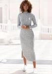 LASCANA Strickkleid "mit Zopfmuster, seitlicher Schlitz, elegantes Pulloverkleid"